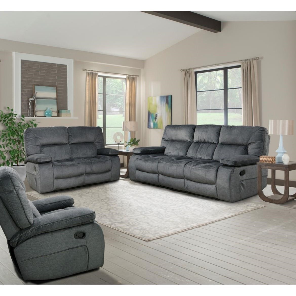 Sofa with store center console